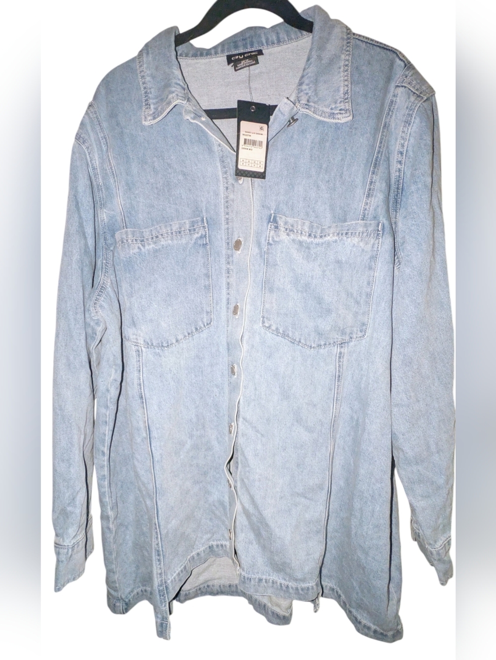 City Chic NWT Liv Denim Mid Wash Shirt Jacket Plus Size M / 18